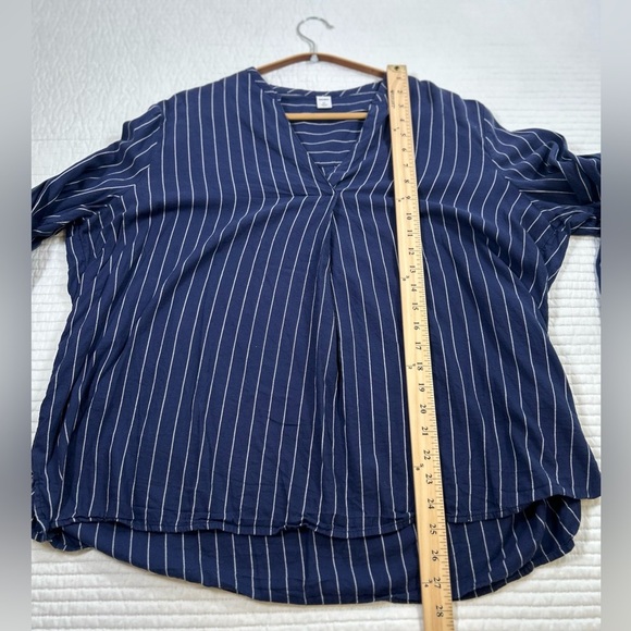 Old Navy Peasant Blouse in Navy w/ White Stripes. Relaxed Fit. Size XL. Nautical - Picture 5 of 6